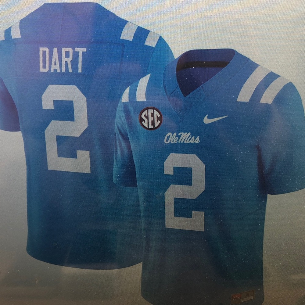 😇Jaxson Dart Powder Blue Stitched Vapor Jersey😂